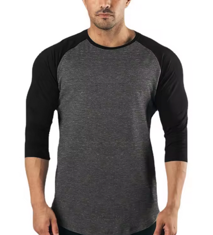 Running Sports Three Quarter Sleeve Shirt Mens Fitness