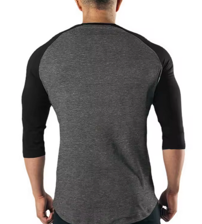 Running Sports Three Quarter Sleeve Shirt Mens Fitness