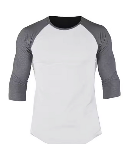 Running Sports Three Quarter Sleeve Shirt Mens Fitness