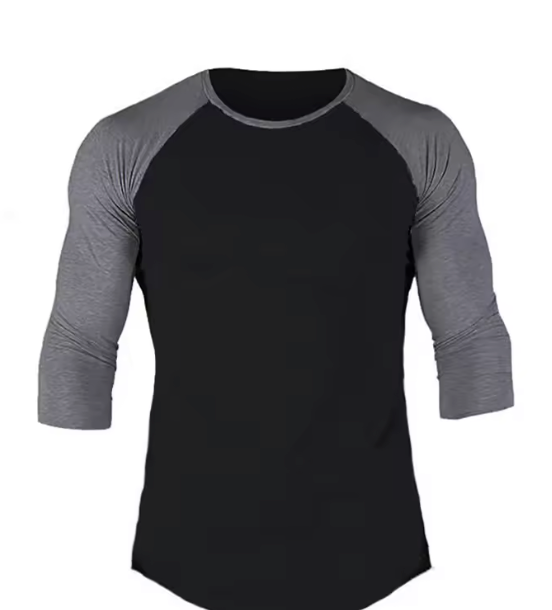 Running Sports Three Quarter Sleeve Shirt Mens Fitness